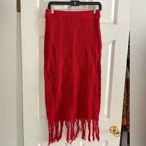 🩵 Freshman 1996 Red Knit Fringe Tube Top — Size M Bundle 3 for $20
